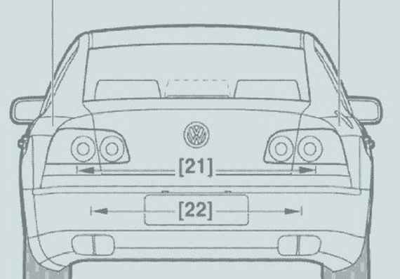 Volkswagen Phaeton - drawings (drawings) of the car